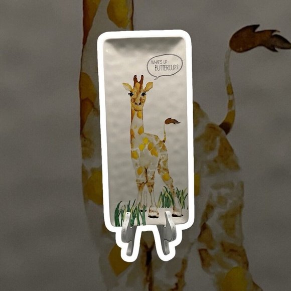 Pier 1 Giraffe Platter What's Up Buttercup Ironstone Bread Appetizers Cheese - Picture 4 of 16
